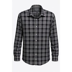 BONOBOS Shirt Mens L Black Plaid Button Up Long Sleeve Standard Fit Casual